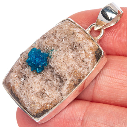 Cavansite Crystal Pendant 1 5/8" (925 Sterling Silver) P40706