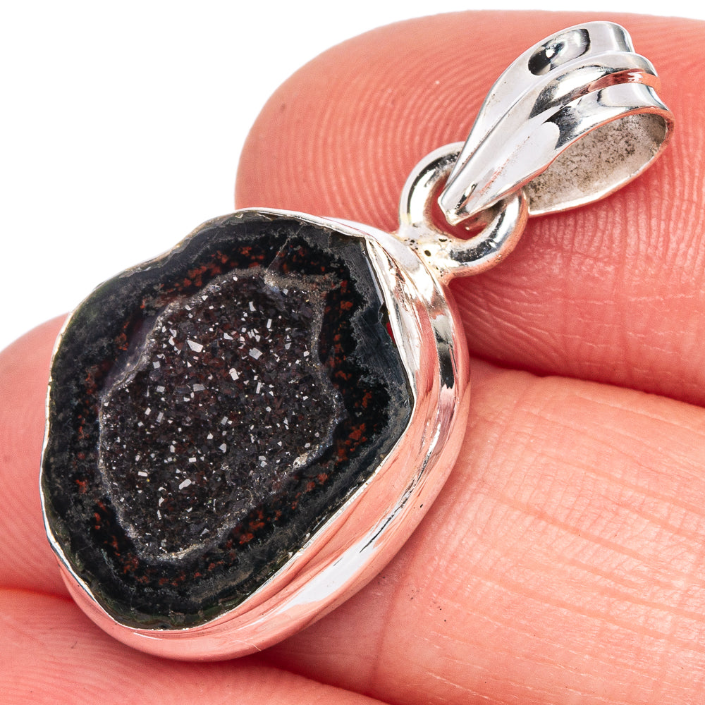 Coconut Geode Druzy Pendant 1 1/4" (925 Sterling Silver) P40507