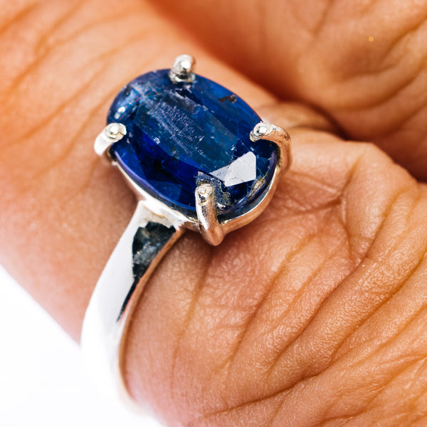 Faceted Kyanite Ring Size 8 (.925 Sterling Silver)