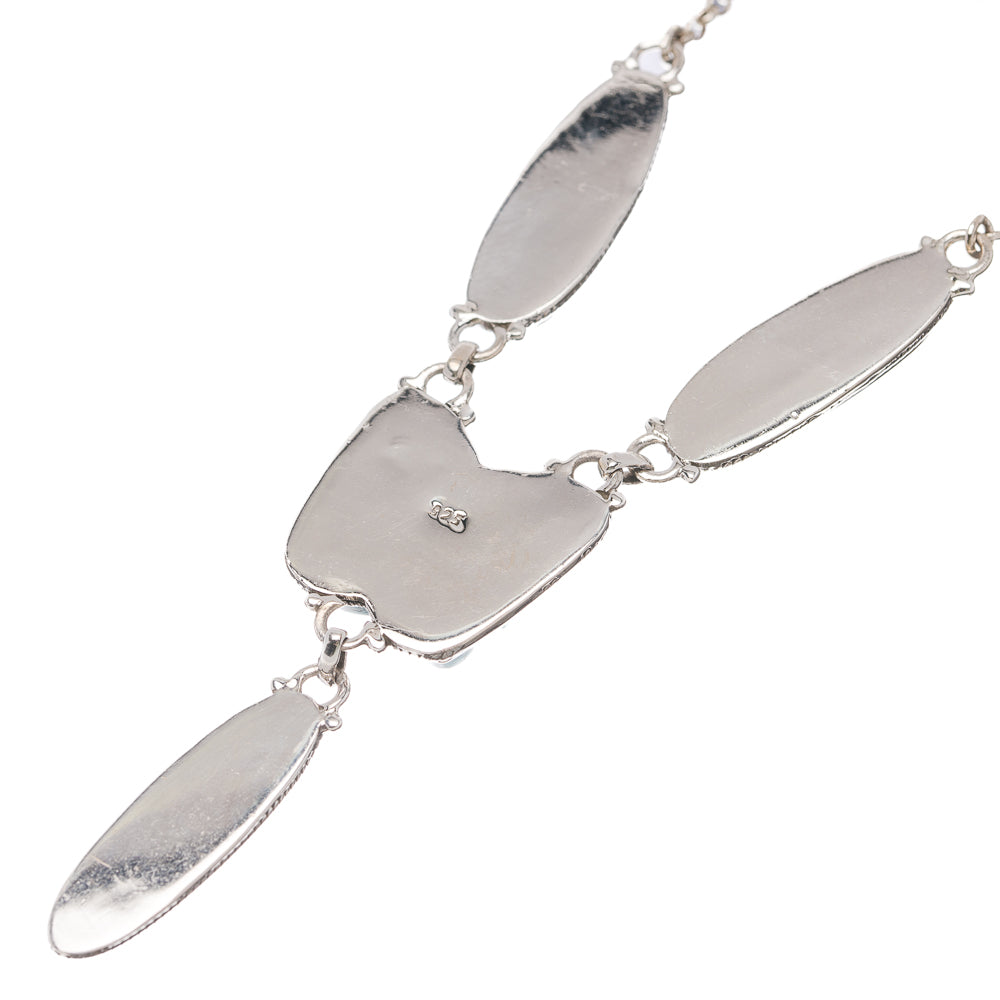 Premium Doublet Opal, Kingman Turquoise Necklace 17 to 19" (.925 Sterling Silver)