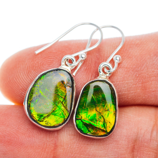 Exclusive Ammolite Earrings 1 1/8" (.925 Sterling Silver)