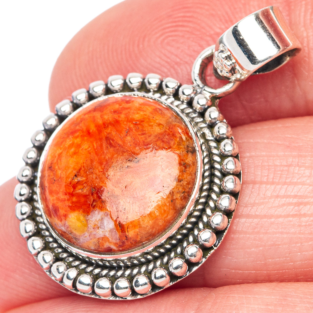 Sponge Coral Pendant 1 1/8" (925 Sterling Silver) P41136