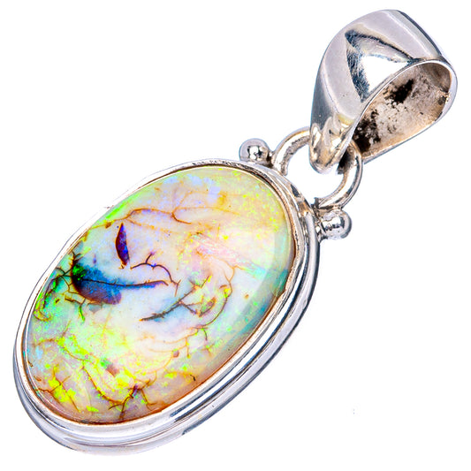 Rare Sterling Opal Pendant 1 1/4" (925 Sterling Silver) P42916