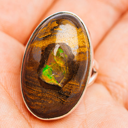 Premium Boulder Opal Ring Size 7 (.925 Sterling Silver)