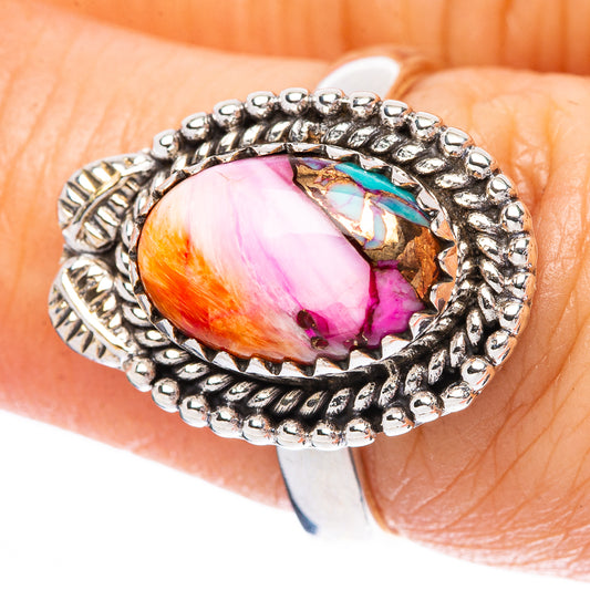 Kingman Pink Dahlia Turquoise 925 Sterling Silver Ring Size 7 (925 Sterling Silver) R3867