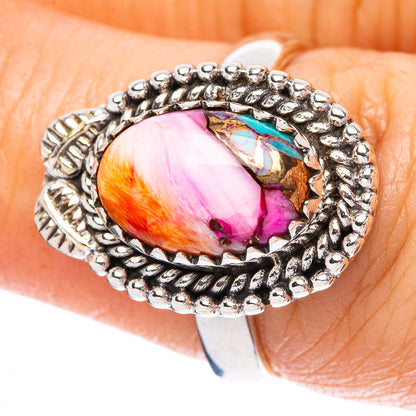 Kingman Pink Dahlia Turquoise 925 Sterling Silver Ring Size 7 (925 Sterling Silver) R3867