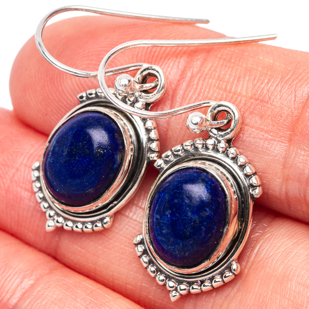 Lapis Lazuli Dainty Earrings 1 3/8" (925 Sterling Silver) E2014