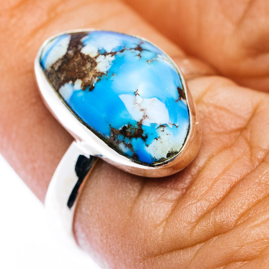 Golden Hills Turquoise Ring Size 7 (.925 Sterling Silver)