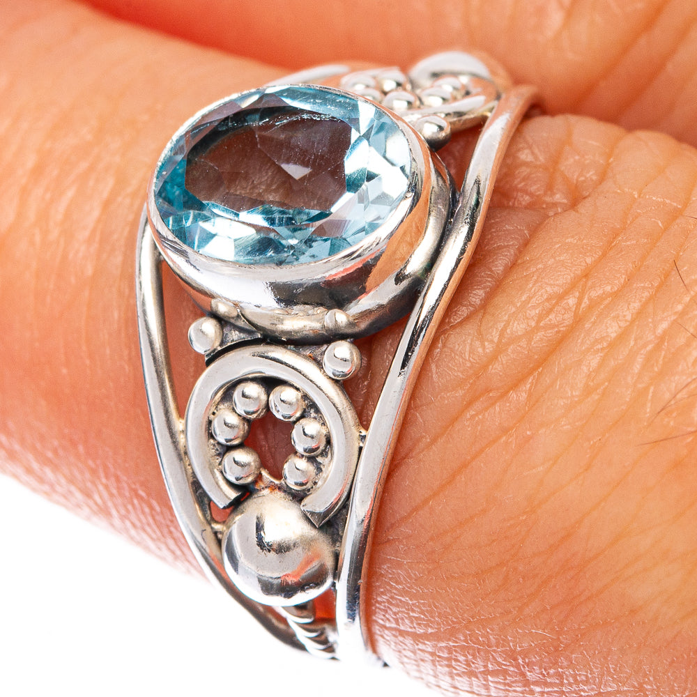 Blue Topaz Dainty Ring Size 7 (925 Sterling Silver) R145078