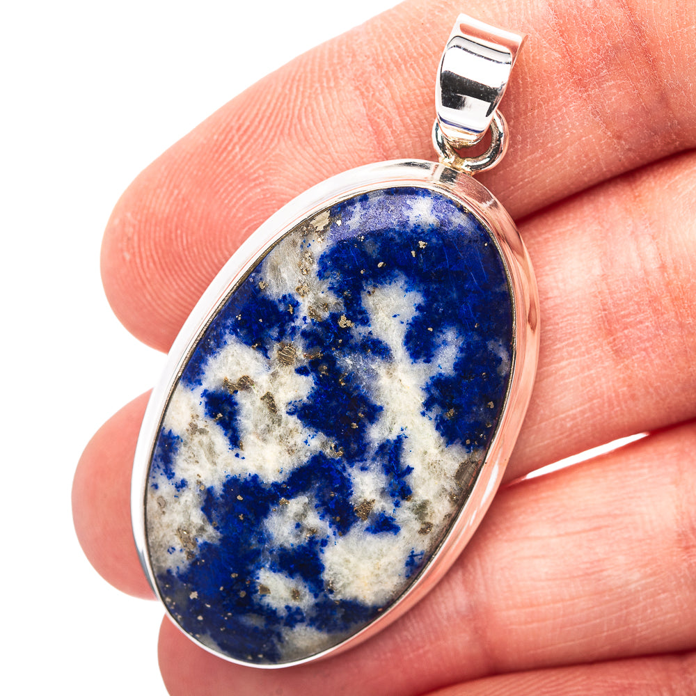 Premium Southwestern Style Sodalite Pendant 1 7/8" (.925 Sterling Silver)