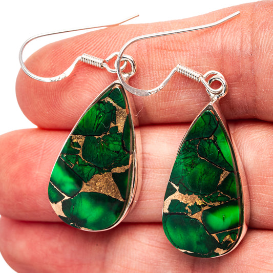 Premium Irish Dahlia Turquoise Earrings 1 3/4" (.925 Sterling Silver)