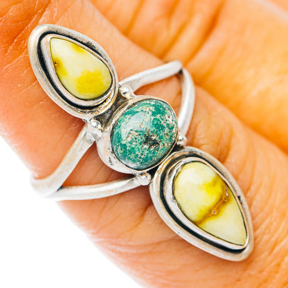White Water Turquoise, Sonoran Gold Turquoise Ring Size 6.5 (.925 Sterling Silver)