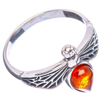 Baltic Amber Honey Bee Ring Size 5.75 (.925 Sterling Silver)