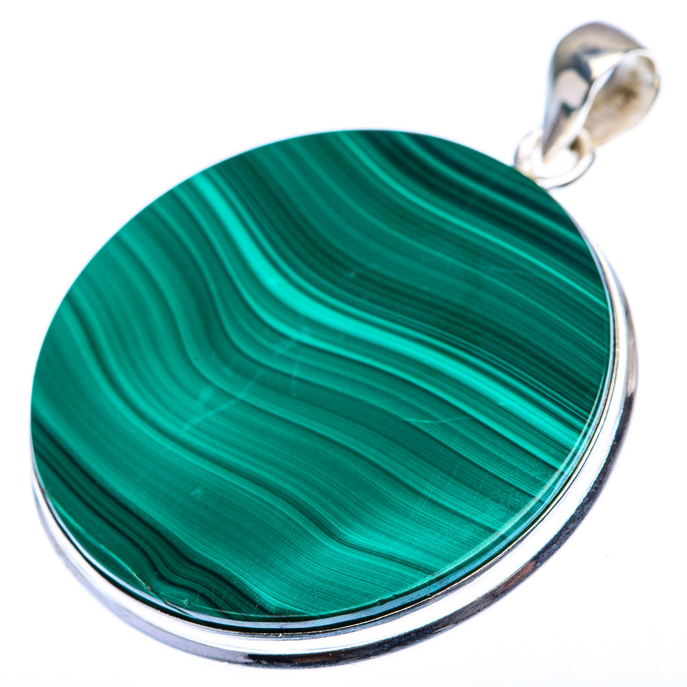 Malachite Coin Pendant 1 7/8" (925 Sterling Silver) PD38455