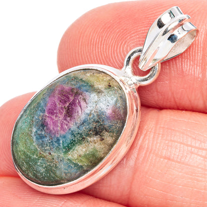 Ruby Fuchsite Pendant 1 1/4" (925 Sterling Silver) P40211