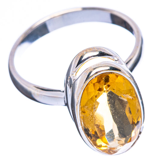 Faceted Citrine Ring Size 8.25 (925 Sterling Silver) R4502