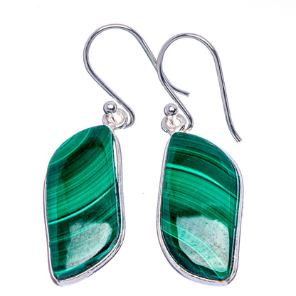 Malachite Earrings 1 5/8" (925 Sterling Silver) E1757