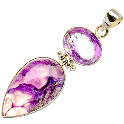 Charoite, Amethyst Pendant 2 1/4" (925 Sterling Silver) PD37910