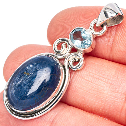 Kyanite, Blue Topaz Pendant 1 3/4" (925 Sterling Silver) P41466