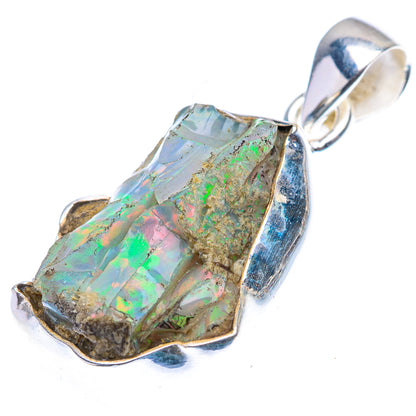 Raw Ethiopian Opal Pendant 1 3/8" (925 Sterling Silver) PD38488