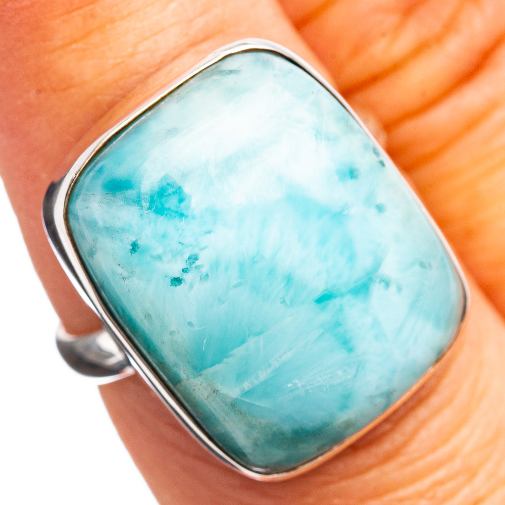 Premium Larimar Ring Size 7 (.925 Sterling Silver)