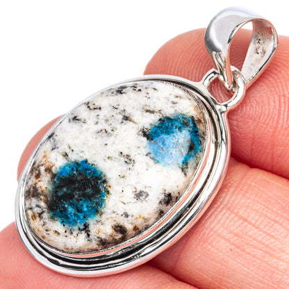 K2 Azurite Pendant 1 1/2" (925 Sterling Silver) P41439
