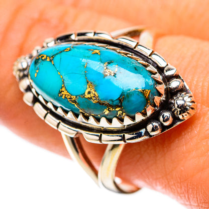 Blue Copper Composite Turquoise Ring Size 10 (925 Sterling Silver) RING138424