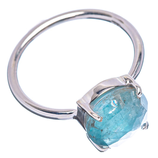 Faceted oval aquamarine ring, size 7, .925 sterling silver band and bezel