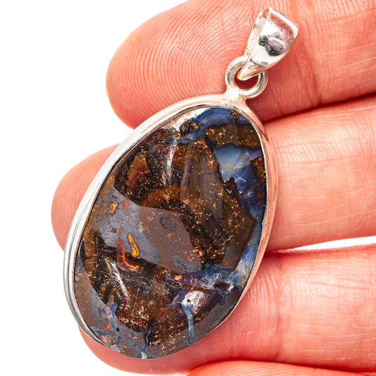 Boulder Opal Pendant 1 3/4" (.925 Sterling Silver)