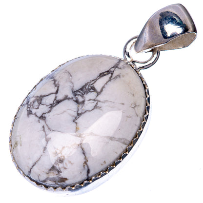 Howlite Pendant 1 3/8" (925 Sterling Silver) P40789