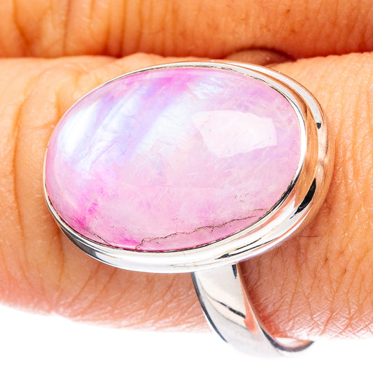 Pink Moonstone 925 Sterling Silver Ring Size 9.25 (925 Sterling Silver) R6055