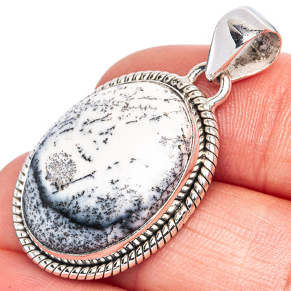 Dendritic Opal Pendant 1 1/2" (925 Sterling Silver) P41475