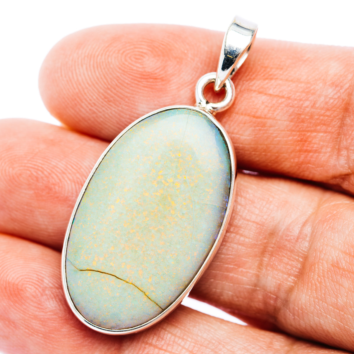 Premium Monarch Opal Pendant 1 5/8" (.925 Sterling Silver)