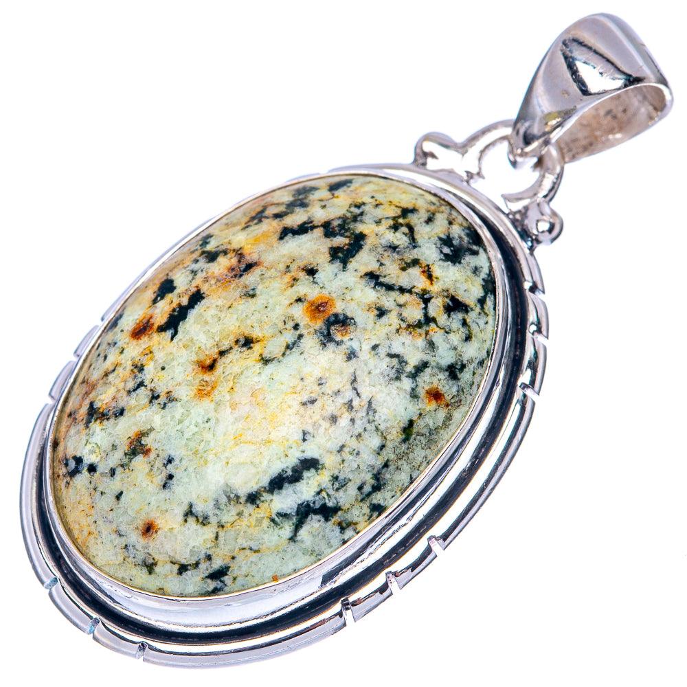 Dalmatian Jasper Pendant 1 1/2" (925 Sterling Silver) P41429