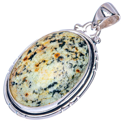 Dalmatian Jasper Pendant 1 1/2" (925 Sterling Silver) P41429
