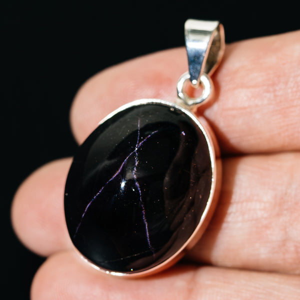 Premium Star Garnet Pendant 1 5/8" (.925 Sterling Silver)