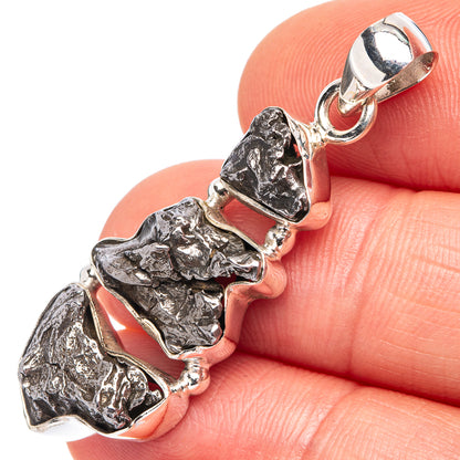 Rare Campo del Cielo Meteorite Pendant 1 5/8" (.925 Sterling Silver)