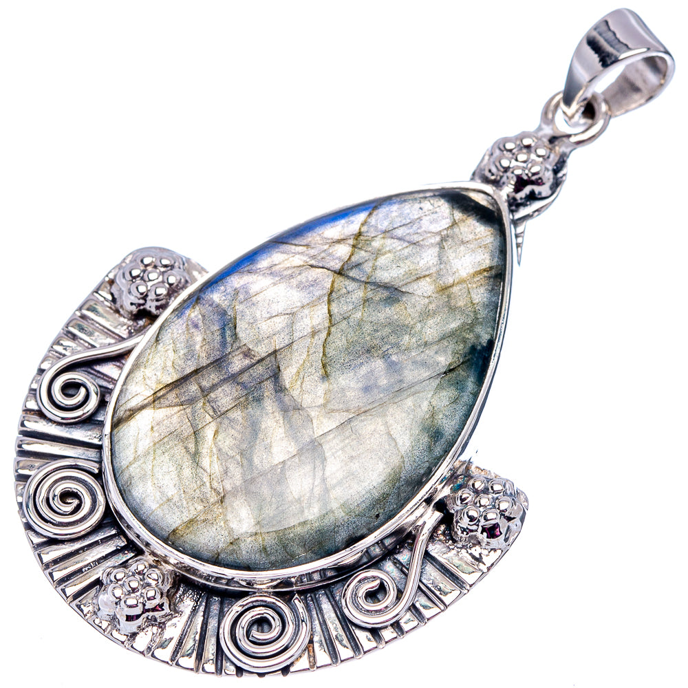 Signature Labradorite Pendant 2 1/8" (.925 Sterling Silver)