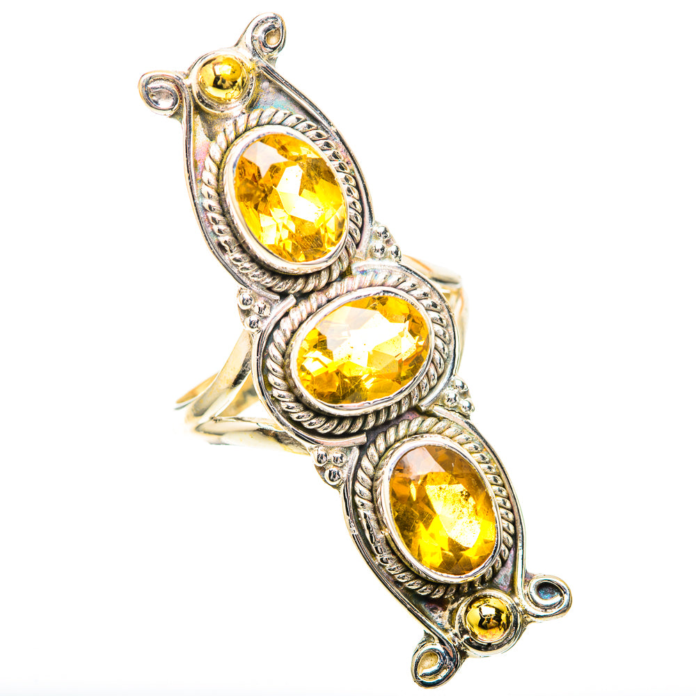 Large Faceted Citrine Ring Size 7 (925 Sterling Silver) RING139807