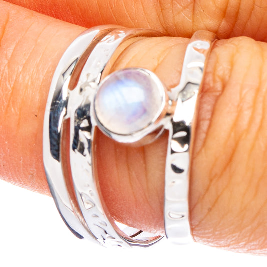 Rainbow Moonstone 925 Sterling Silver Premium Ring Size 7.5 (925 Sterling Silver) R6593