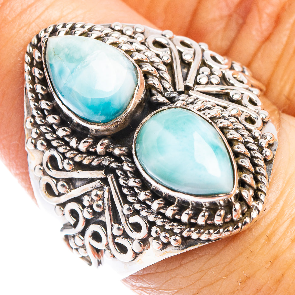 Rare Larimar Ring Size 7.75 (.925 Sterling Silver)