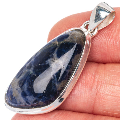 Sodalite Pendant 1 1/2" (925 Sterling Silver) P40813