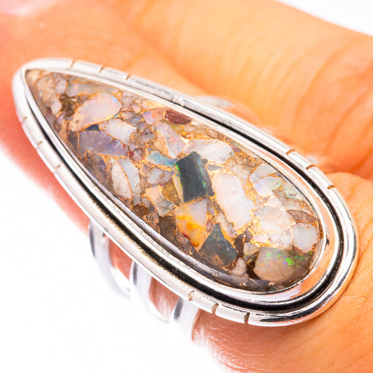 Large Brecciated Ethiopian Opal Ring Size 6.25 (925 Sterling Silver) R140820