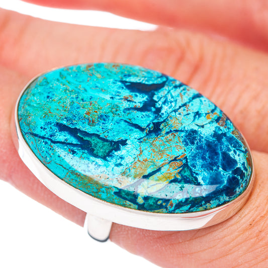 Large Premium Shattuckite Ring Size 7.5 Adjustable (.925 Sterling Silver)