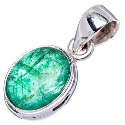 Rare Premium Zambian Emerald Pendant 7/8" (.925 Sterling Silver)