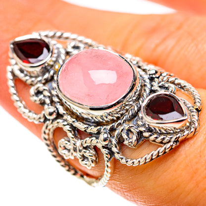 Signature Morganite, Garnet Ring Size 7.25 (925 Sterling Silver) RING138266