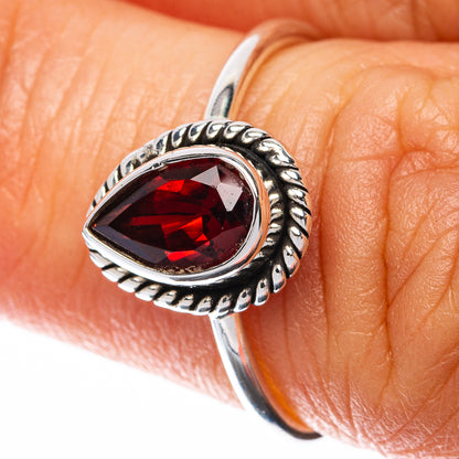 Garnet Dainty Ring Size 5.75 (925 Sterling Silver) R145053