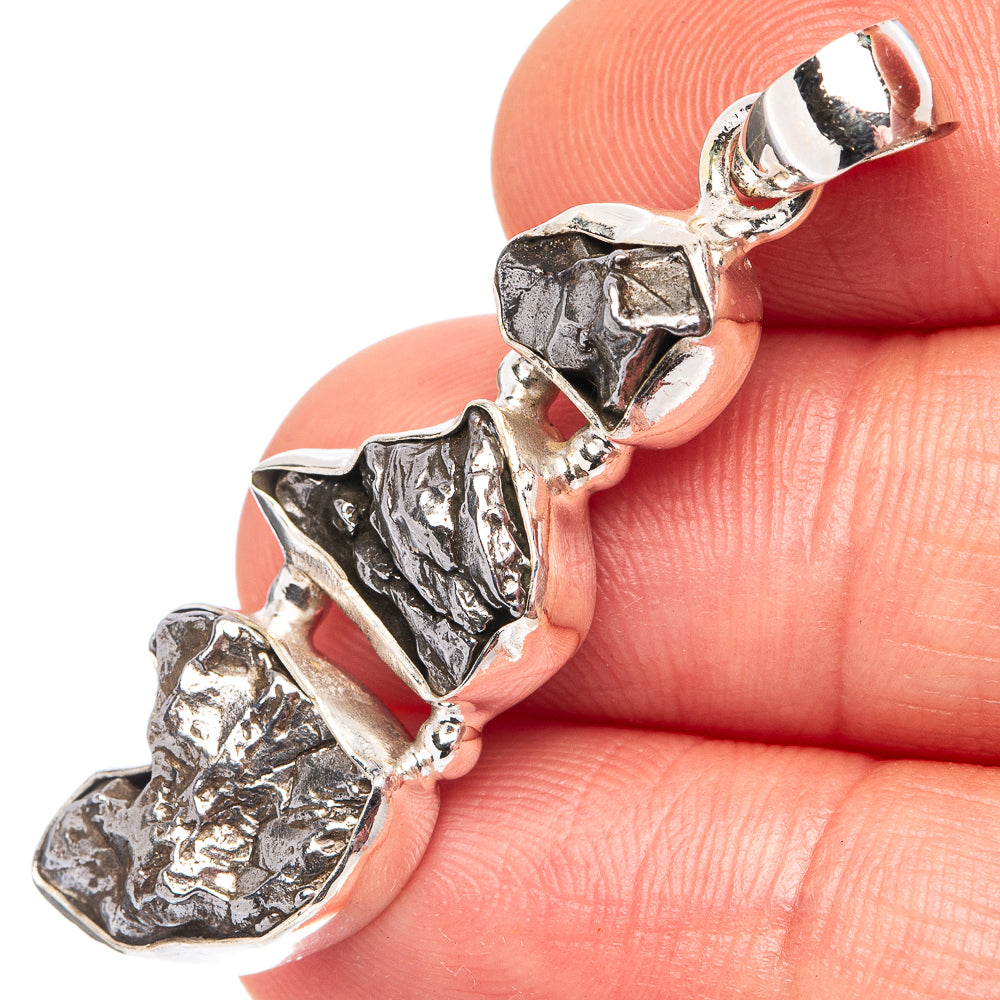 Rare Campo del Cielo Meteorite Pendant 1 3/4" (.925 Sterling Silver)