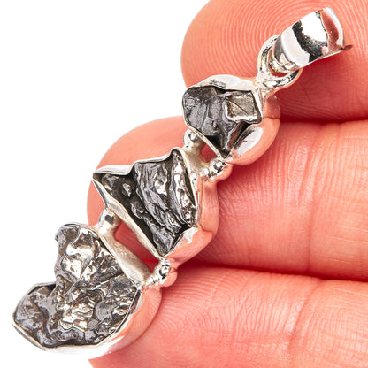 Rare Campo del Cielo Meteorite Pendant 1 3/4" (.925 Sterling Silver)