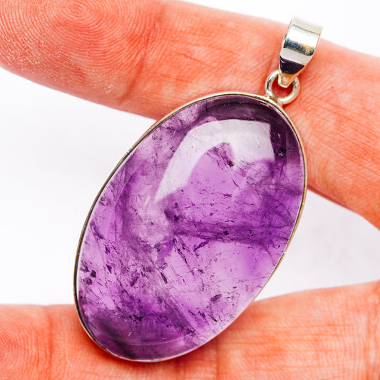 Premium African Amethyst Pendant 2 1/8" (.925 Sterling Silver)